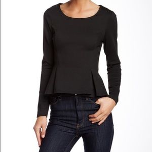 BCBGeneration subtle long sleeve peplum top